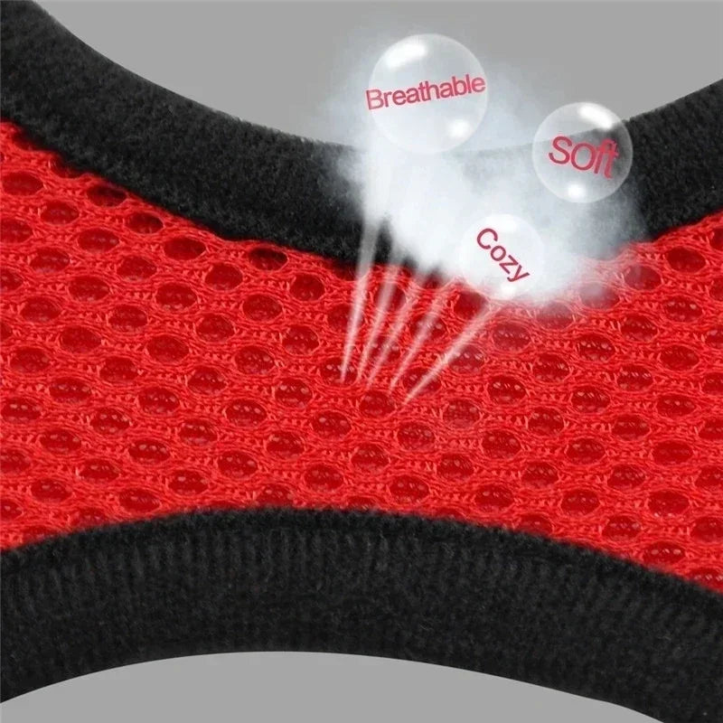 Adjustable Cat Harness Vest & Walking Lead – Polyester Mesh Dog Harness for Small & Medium Pets