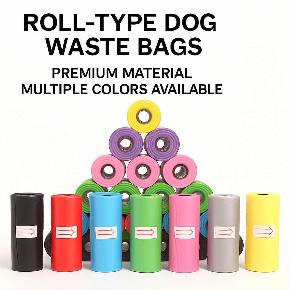 Dog Poop Bags – Leakproof & Eco-Friendly Pet Waste Bags (15 Bags/Roll, Outdoor Cleaning Refill)