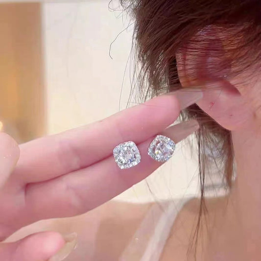 Square Diamond Female Simple Cold Style Earrings