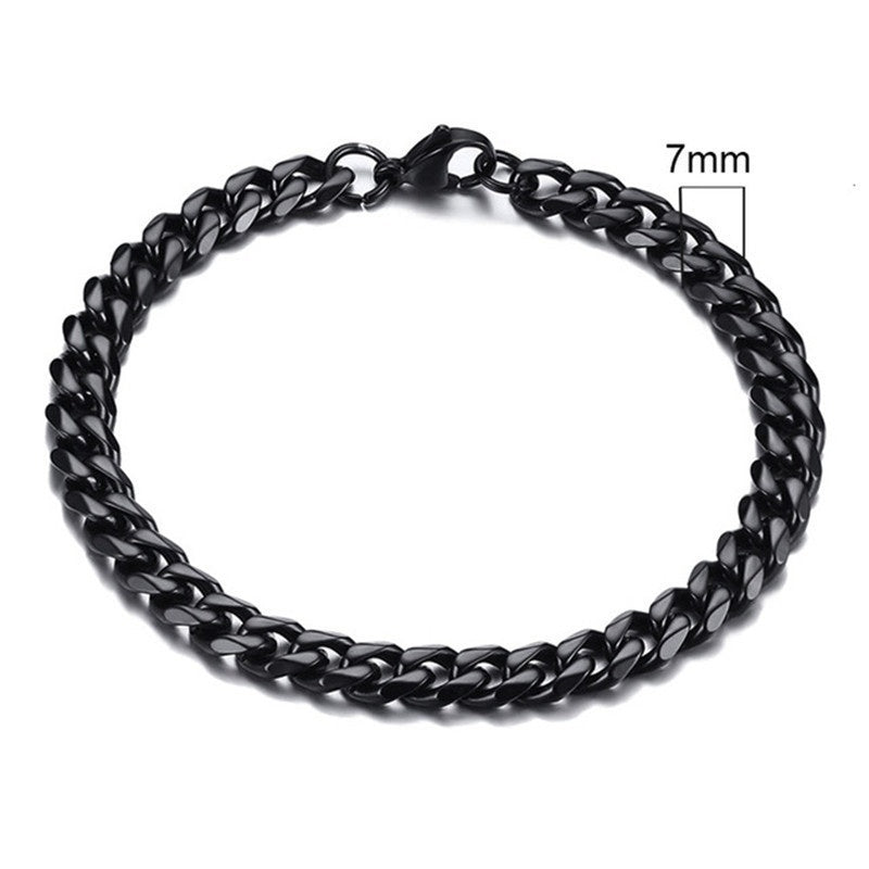 Gold Cuban Link Chain Six-sided Bracelet