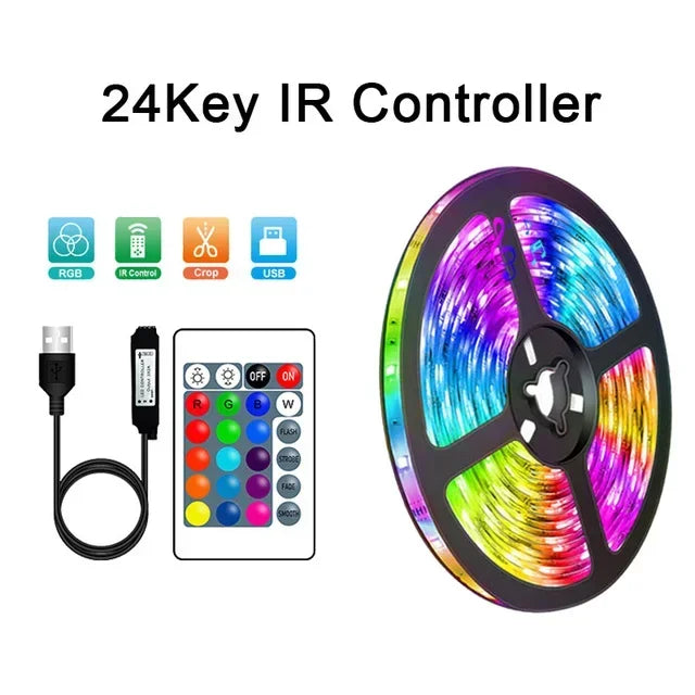 USB LED Strip Lights – APP Controlled RGB 5050 LED Tape Light for Room Décor & TV Backlight