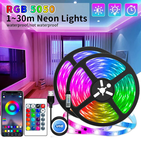 USB LED Strip Lights – APP Controlled RGB 5050 LED Tape Light for Room Décor & TV Backlight