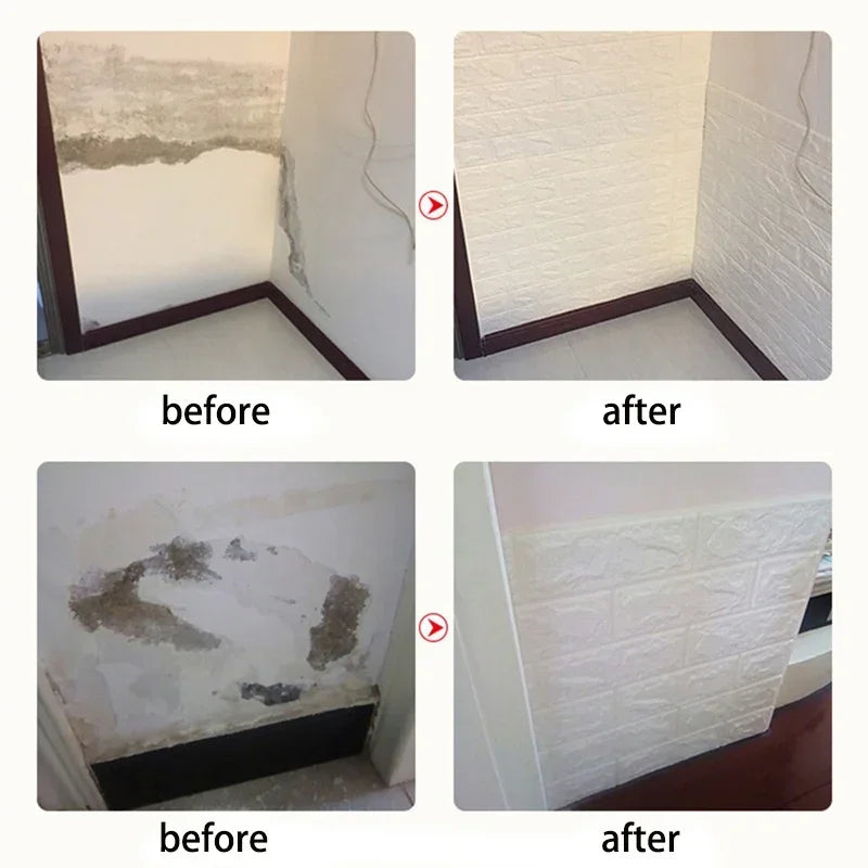 70cm x 2m 3D Soft Foam Brick Wallpaper Sticker Roll – DIY Self-Adhesive Decorative Wall Paper for Living Room, Kitchen & Bathroom