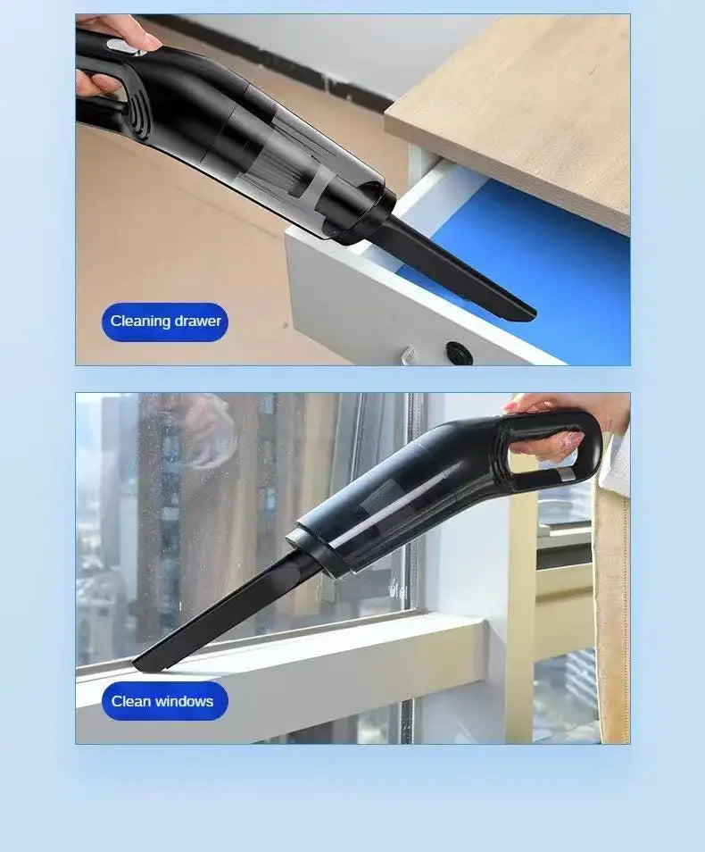 Handheld Rechargeable Vacuum Cleaner – Portable Wireless Dust Catcher for Home & Car, Dual Purpose 10000PA Suction