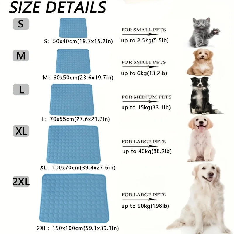 Dog & Cat Cooling Mat – Extra Large Summer Pet Cooling Bed & Ice Pad Blanket