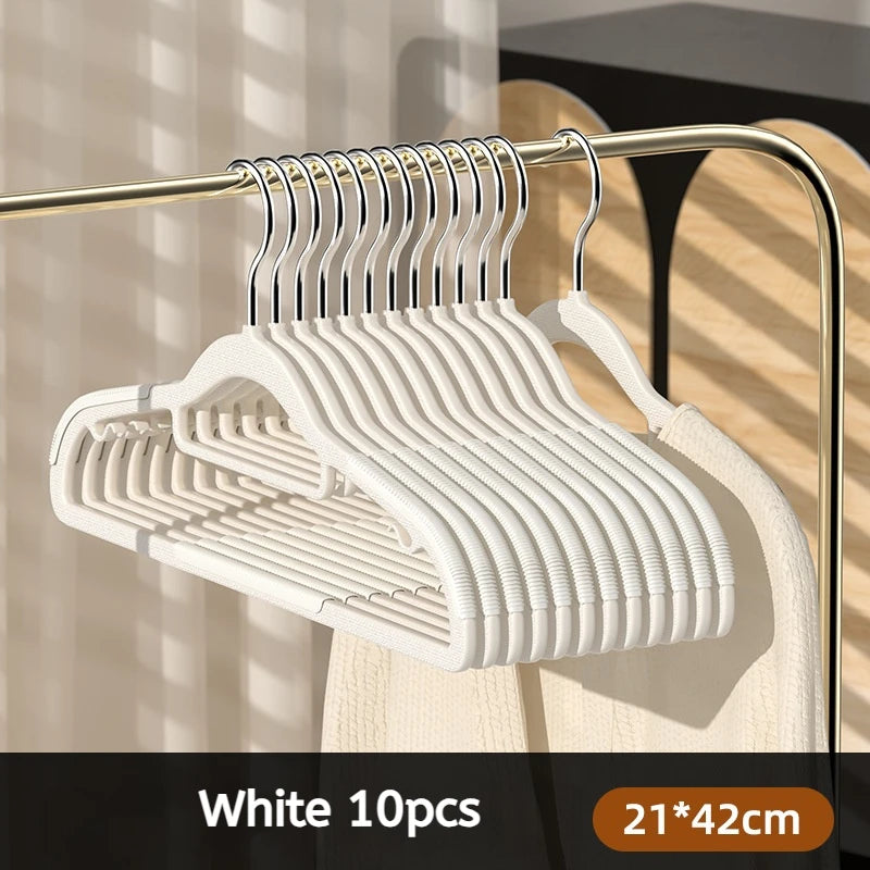 10Pcs Anti-Slip Wet & Dry Multifunctional Hangers – Durable Clothes Hangers for Wardrobe & Laundry Use