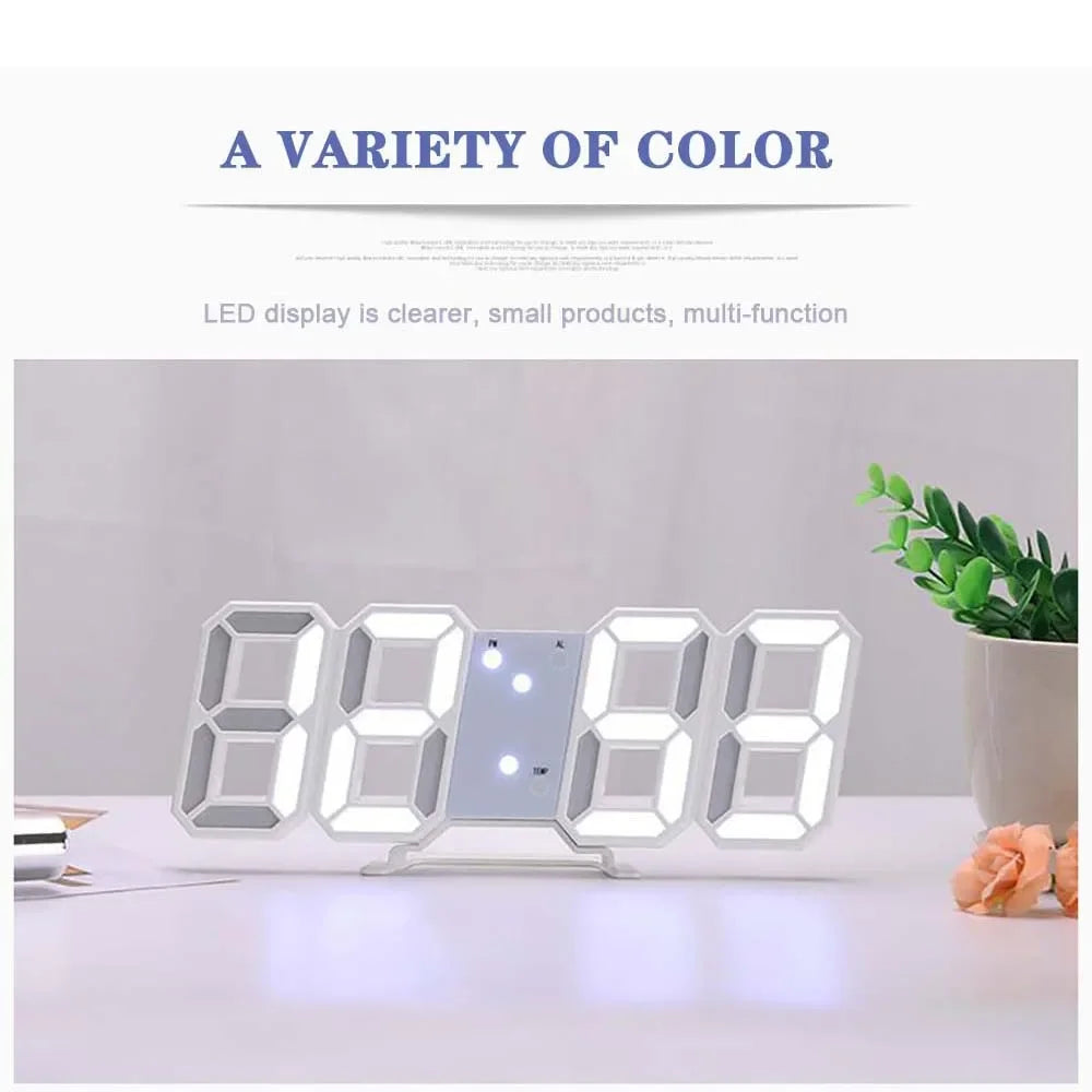 3D LED Digital Alarm Clock – Table & Wall Clock with Time, Date & Temperature Display for Home, Kitchen & Office