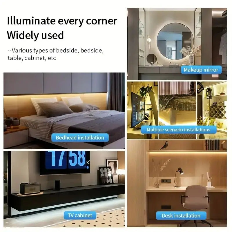 LED COB Light Strip with Touch Dimmer – Flexible 5V USB LED Tape for Indoor Lighting