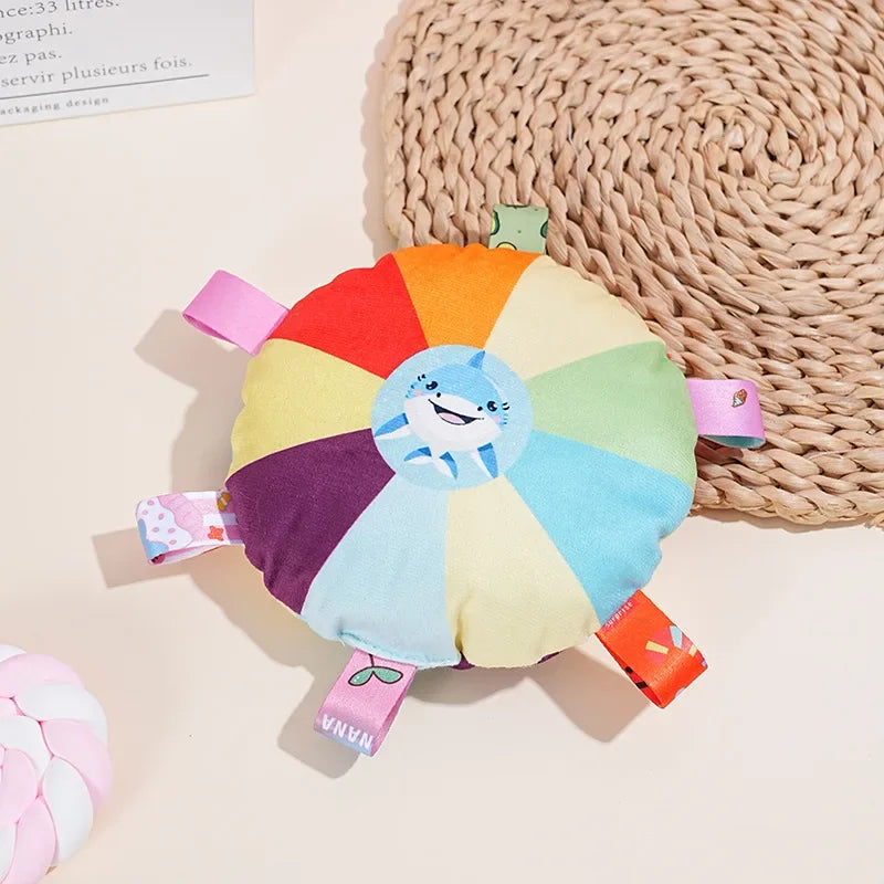 Funny Rainbow Plush Flying Saucer Dog Toy – Interactive Outdoor Chew & Training Disc