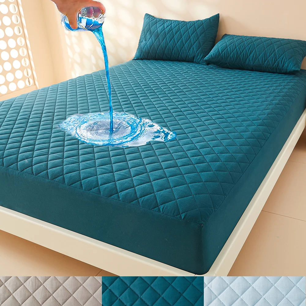 1PC 3D Air Fabric Thick Mattress Cover – 100% Waterproof, Soft & Breathable Fitted Mattress Protector (No Pillowcase)