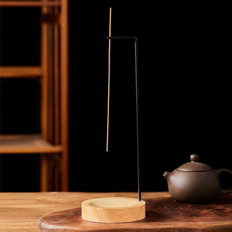 Creative Upside Down Wooden Incense Burner – Round Incense Stick Holder & Tray for Home, Bedroom & Yoga Decor