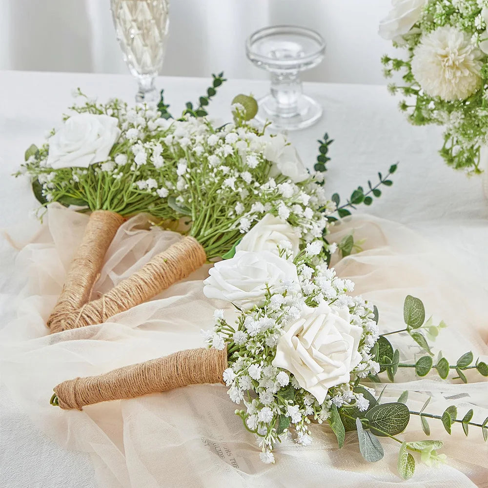 10/15pcs Artificial Baby’s Breath Flowers – Fake Gypsophila for Wedding, Party & Home Decoration DIY Bouquets