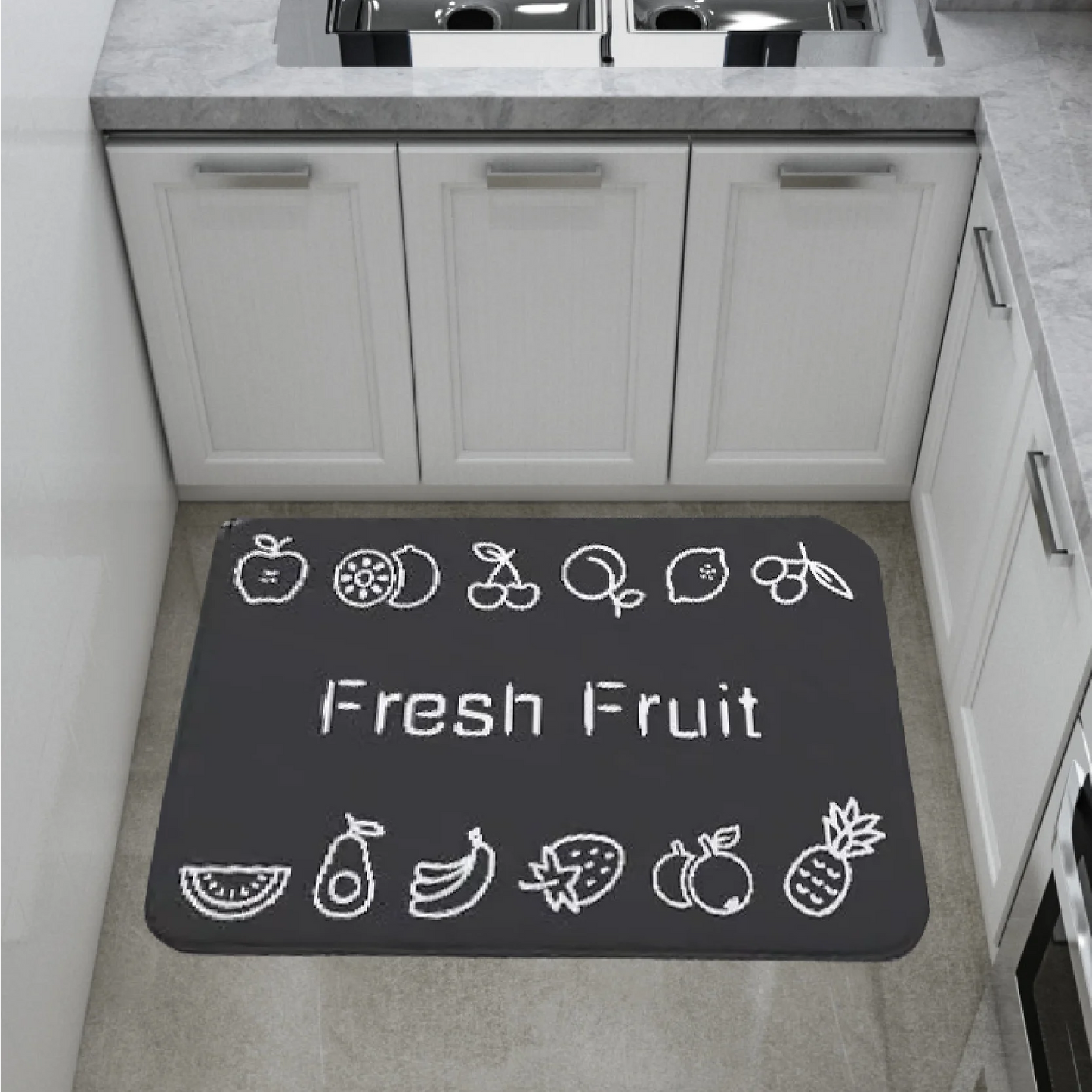 VIKAMA American Minimalist Kitchen Anti-Slip Floor Mat Bathroom Door Mat Kitchen Two-Piece Set Absorbent Carpet Home Decoration