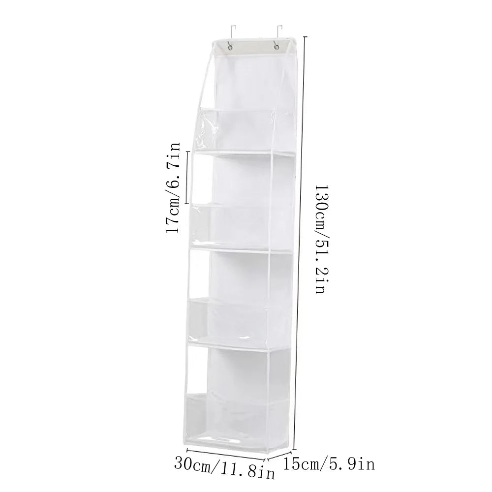 4/6 Layer Over-the-Door Hanging Organizer – Wall Storage for Bathroom, Closet, Nursery, or Bedroom