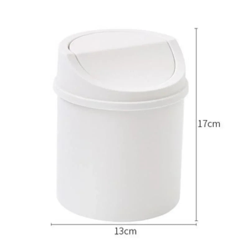 Mini Desktop Bin with Cover – Small Trash Can for Bedroom, Office Desk & Workspace Organization
