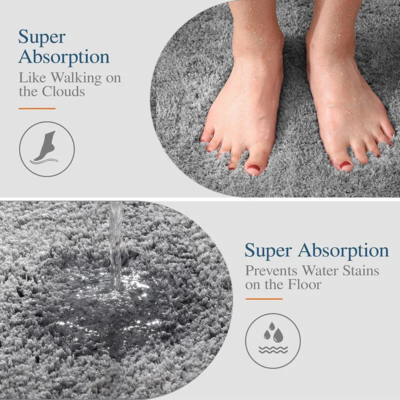 Ultra-Soft Plush Floor Mat – Non-Slip Water-Absorbent Rug for Bathroom, Bedroom & Living Room