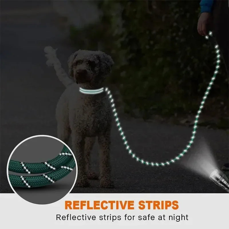 Reflective Dog Leash – Durable Traction Rope with Padded Handle for Small to Large Dogs