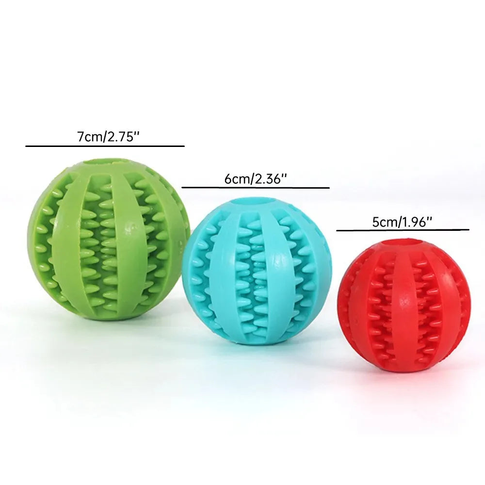 Dog Ball Toy for Small Dogs – Interactive Chew & Tooth Cleaning Rubber Ball